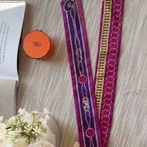 Hermes Maillons Silk Twilly Scarf